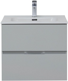 Aquanet Мебель для ванной Алвита New 60 2 ящика подвесная серая матовая – фотография-9